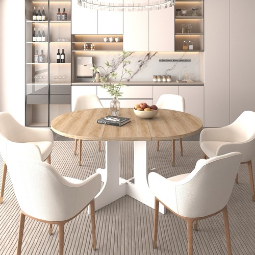 Expandable oval round - oval, dining